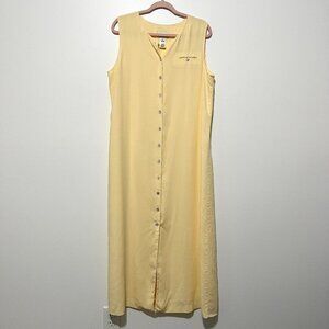 Freeport Studio LL Bean Womens VTG Button Front Maxi Dress 18 Cottage Prairie